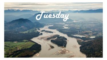 Tuesday Announcements A river running through the valley