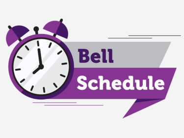 Clock with bell schedule text